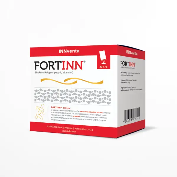 FORTINN® sadrži bioaktivne kolagene peptide FORTIGEL®B koji pomažu kod osteoartritisa, bola u zglobovima i oštećenja hrskavice.