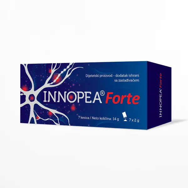 INNOPEA® Forte je dodatak ishrani sa visokodoziranim PEA i vitaminima B koji pomaže u smanjenju bola, napetosti i pritiska kod glavobolja tenzionog tipa.