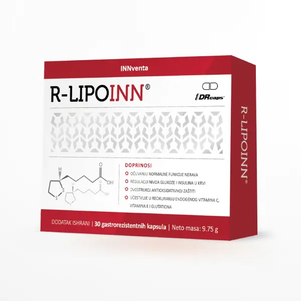R-Lipoinn podržava zdravlje nervnog sistema i zaštitu organizma od oksidativnog stresa