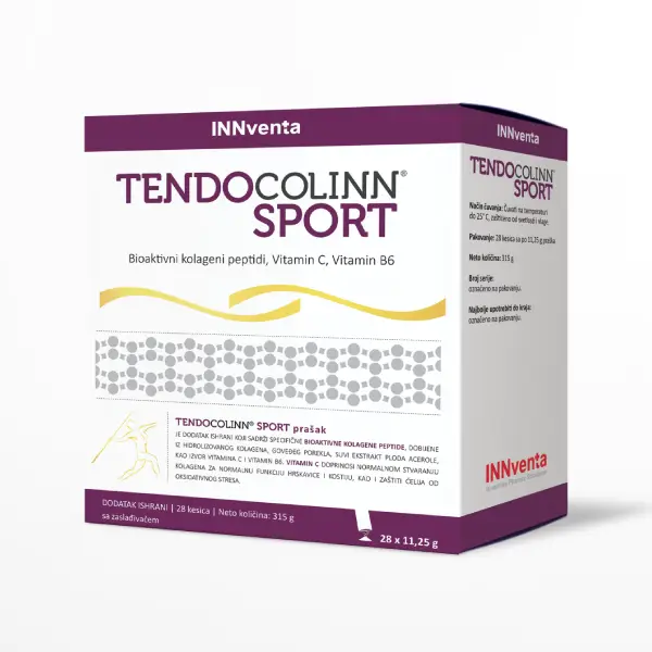 TENDOCOLINN® SPORT je dodatak ishrani sa 10 g bioaktivnih kolagenih peptida koji podržava regeneraciju hrskavice, jača tetive i ligamente i poboljšava pokretljivost zglobova.